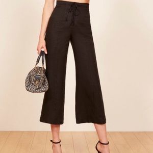 Reformation Black Linen Pants